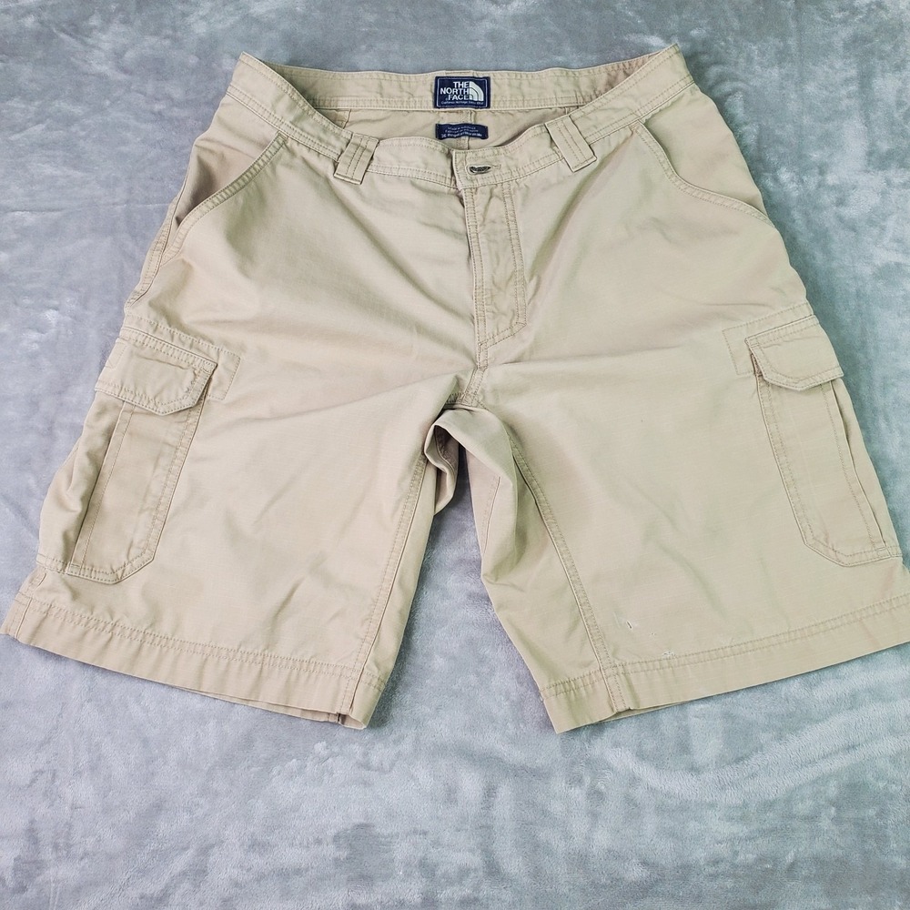 The North Face Cargo Shorts Men's 36 Outdoor Hiking Casual Beige‎ Shorts Vintage